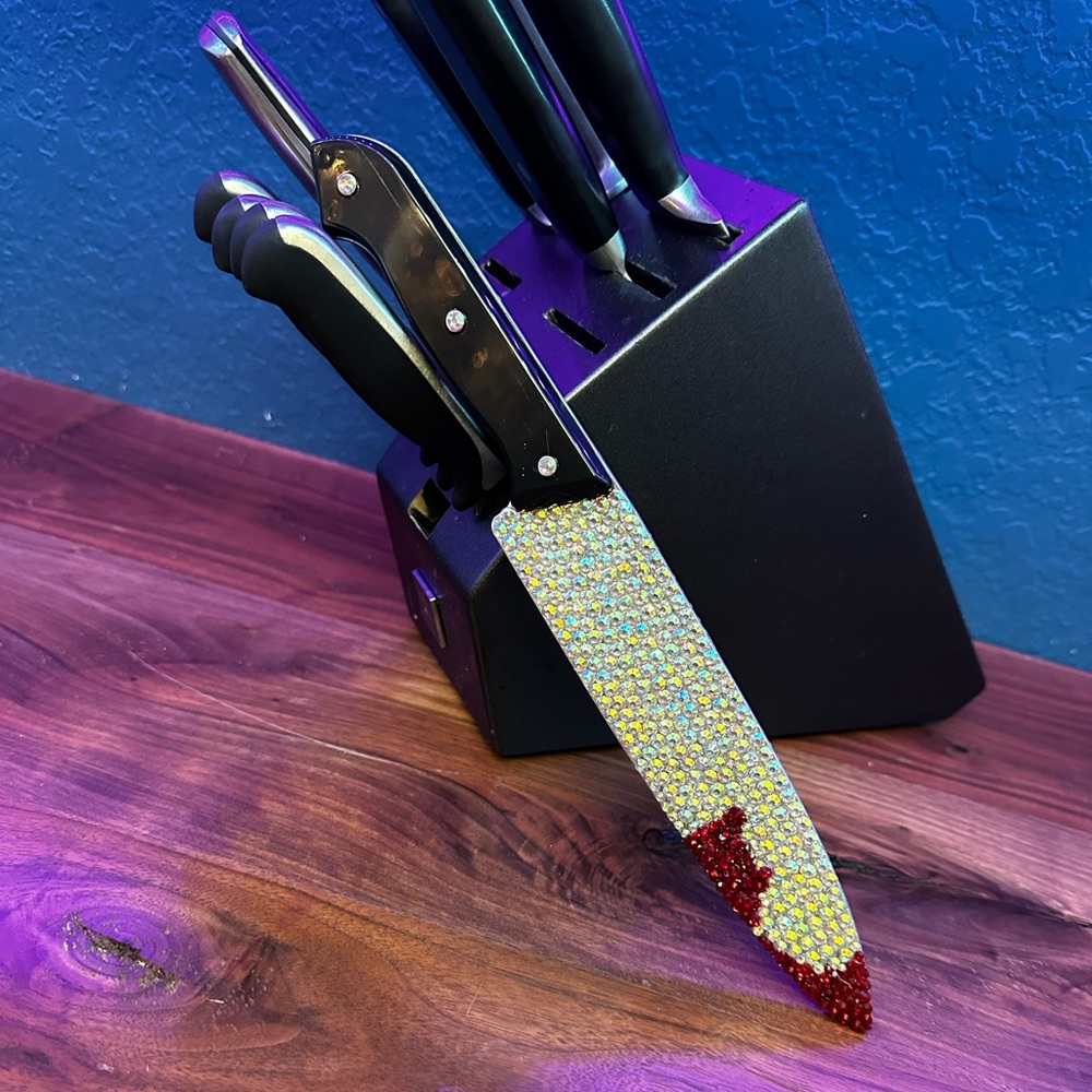 Rhinestoned/Blinged Butcher Knife for Halloween